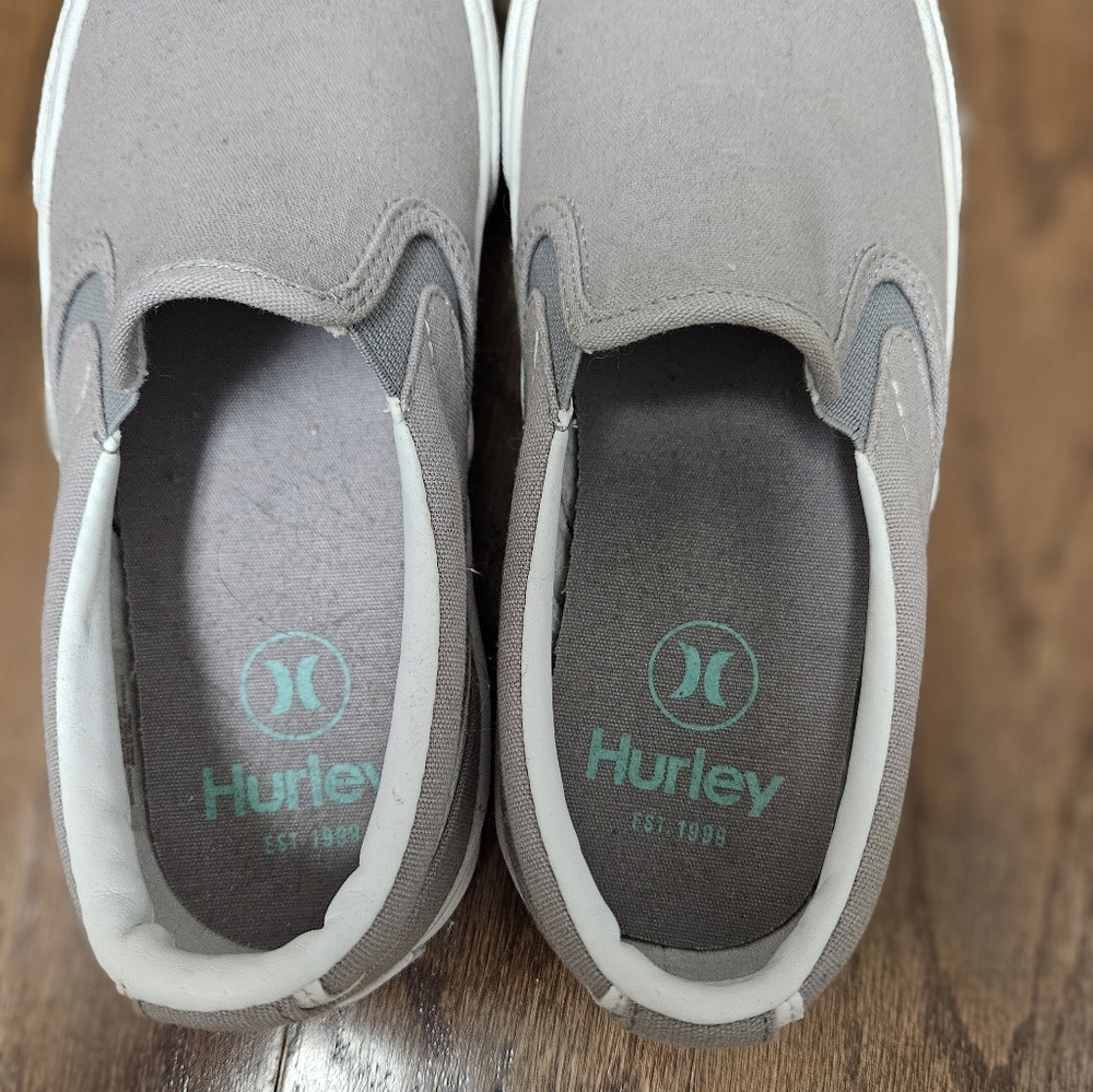 Hurley Gray Slip-On Sneakers with Elastic Panels NEW - Picture 4 of 6